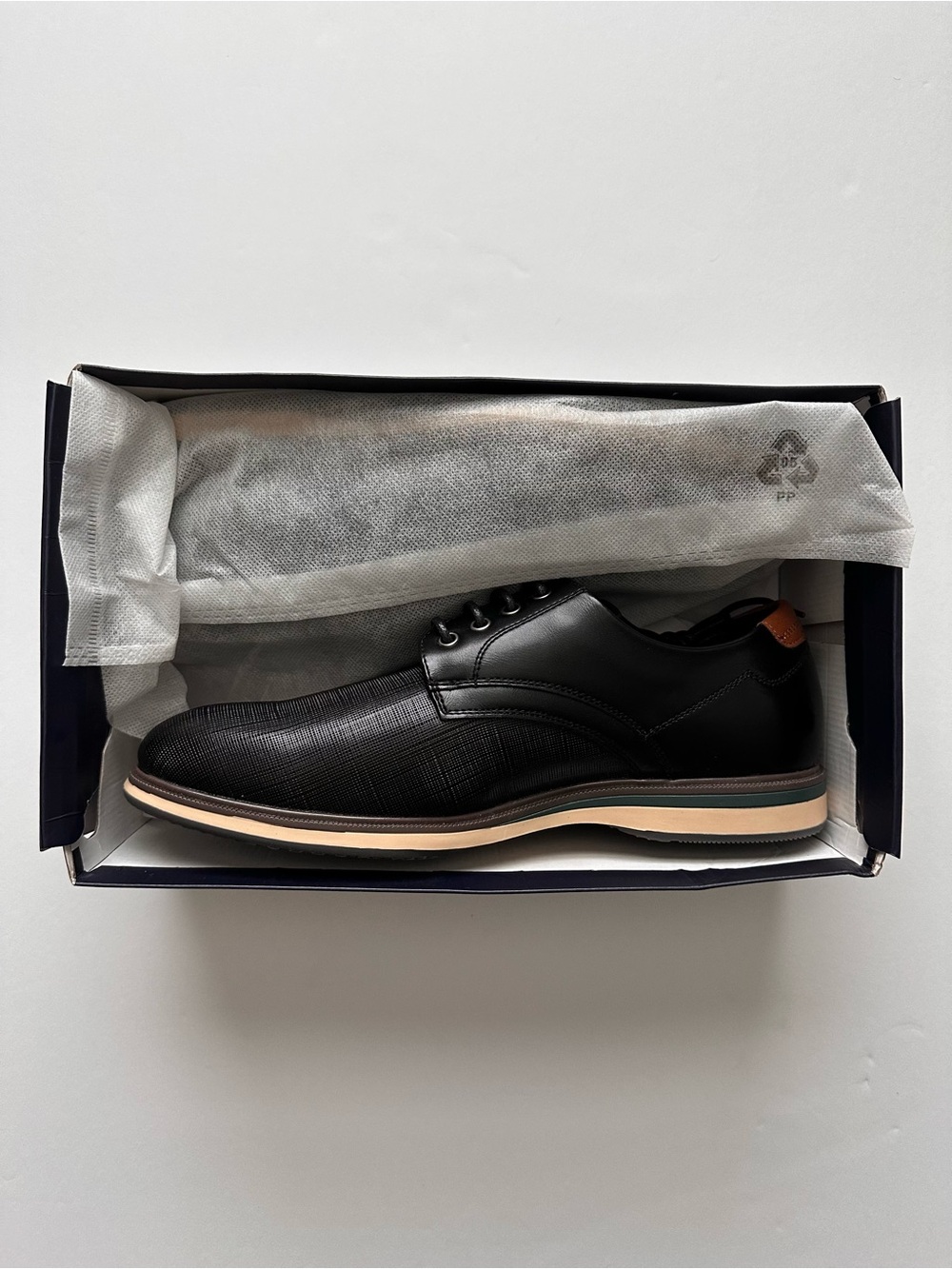 Bruno Marc Men's Black Derby Shoe with Contrasting Sole